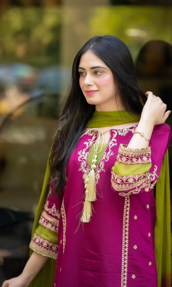 OMAL PINK WINTER 3PC HEAVEY EMB SUIT