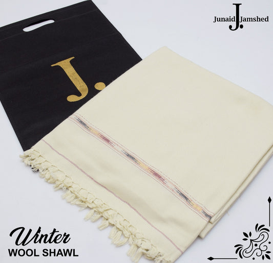 J. GENTS WOOL SHAWL OFFWHITE